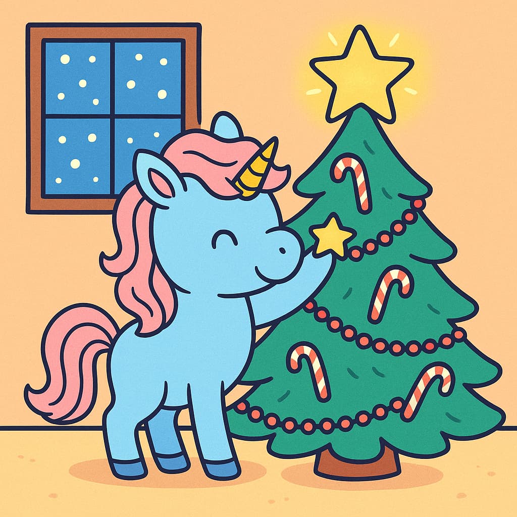 Image de coloriage de fête avec sapin, cannes en sucre et étoile