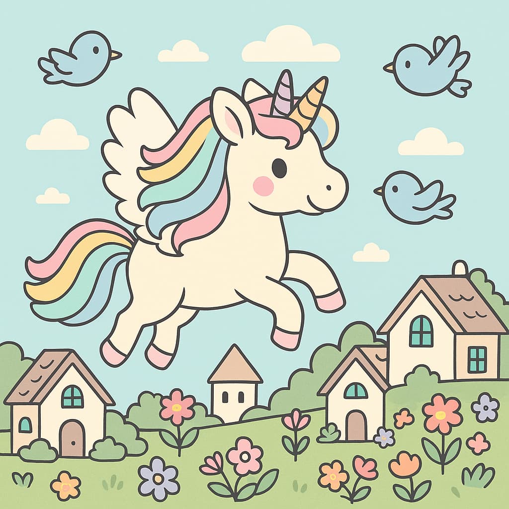 Idées de coloriage licorne avec ailes pour enfants