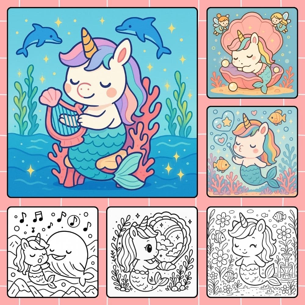 coloriage sirene licorne dessins gratuits à imprimer