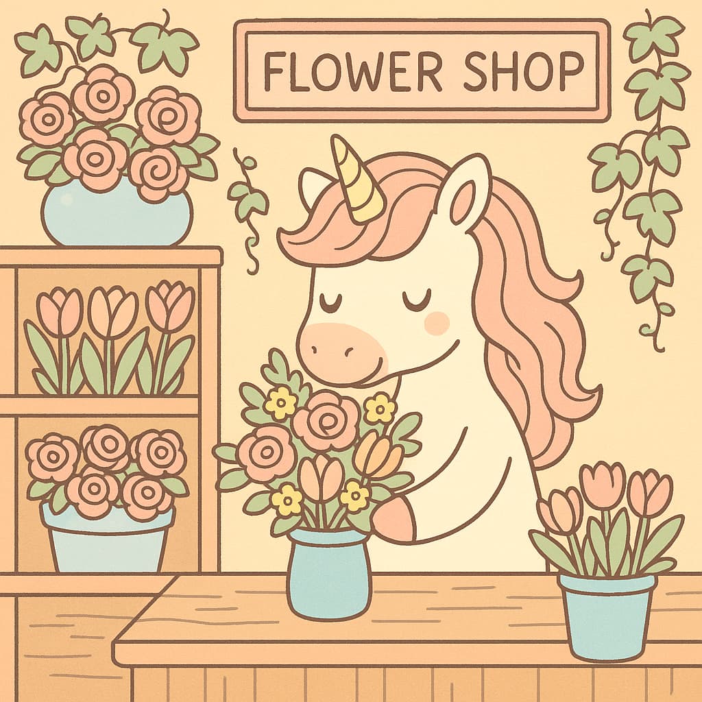 Licorne parade des pétales pour enfants au comptoir