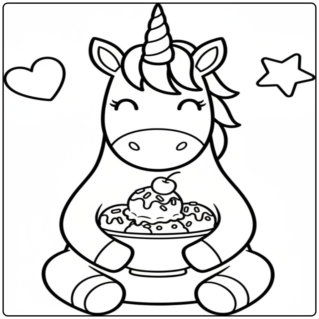 Adorable coloriage glace licorne pour les enfants créatifs !