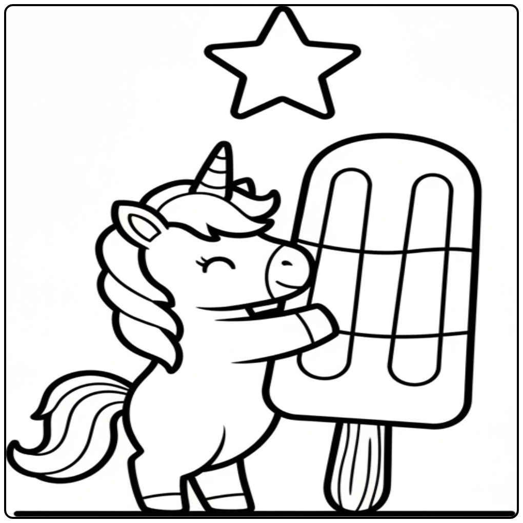 Licorne et coloriage glace licorne, un duo magique!