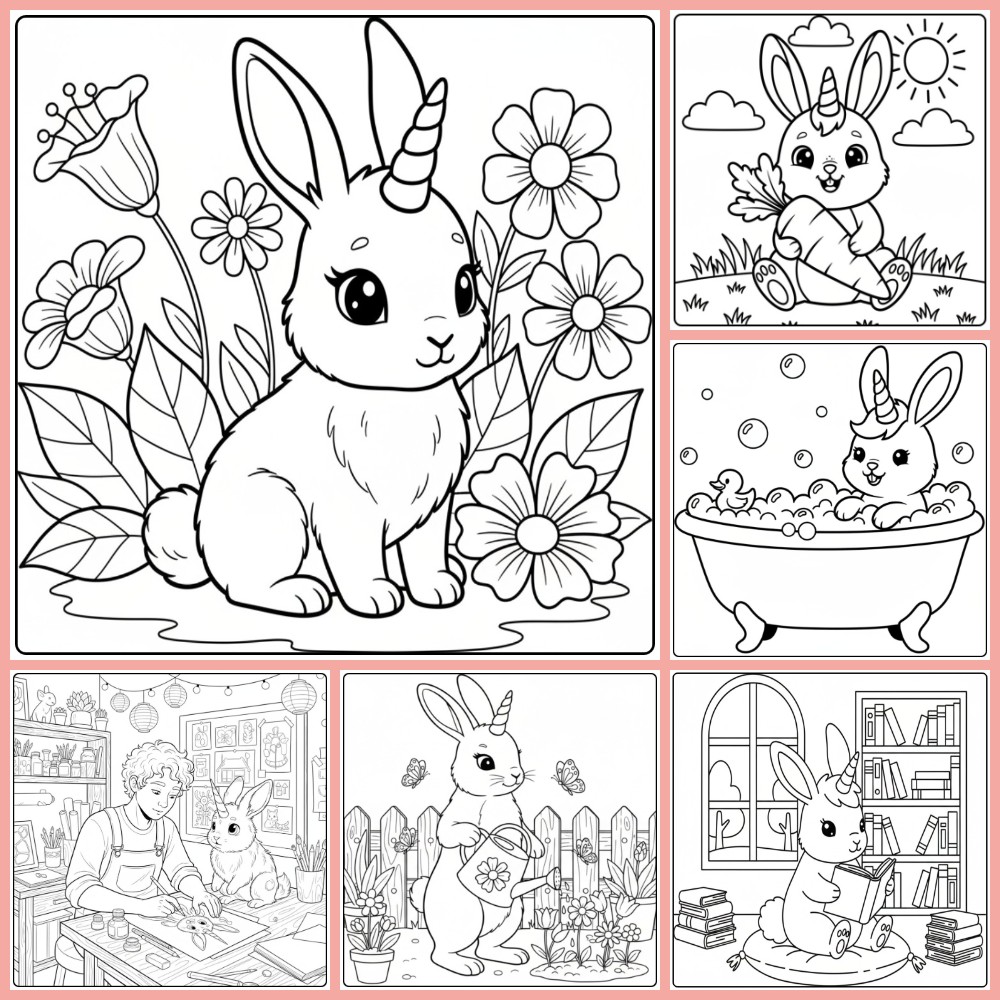 Coloriage lapin licorne à imprimer gratuits PDF