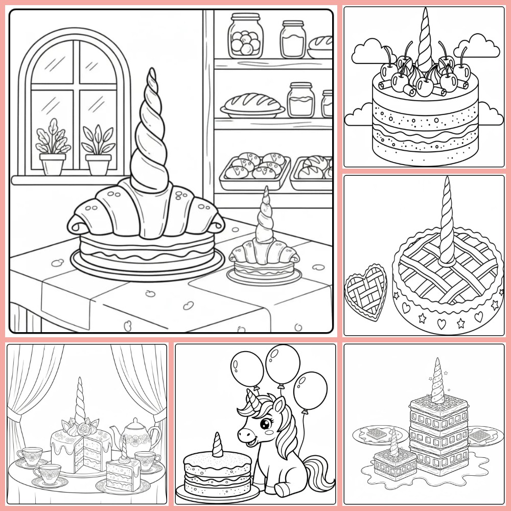 Coloriages Gateau Licorne À Imprimer Gratuits PDF