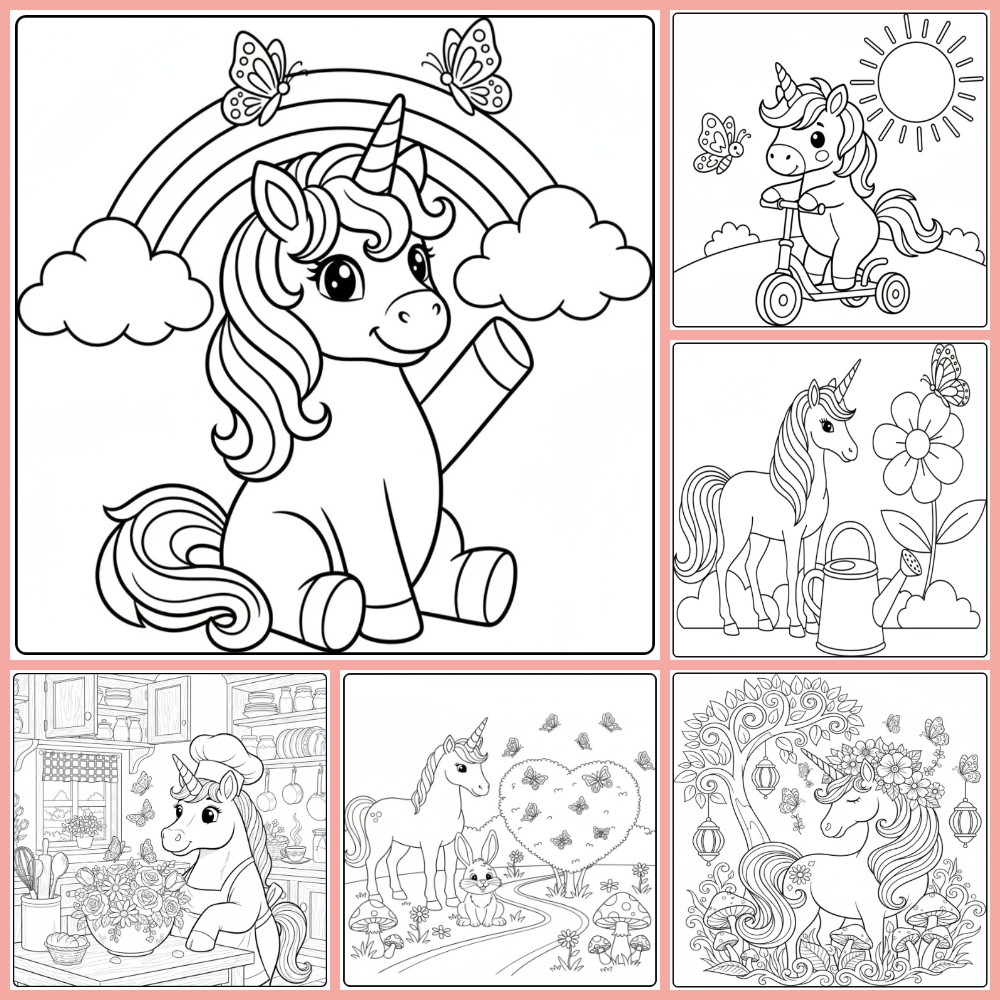 Coloriage licorne papillon à imprimer gratuits PDF