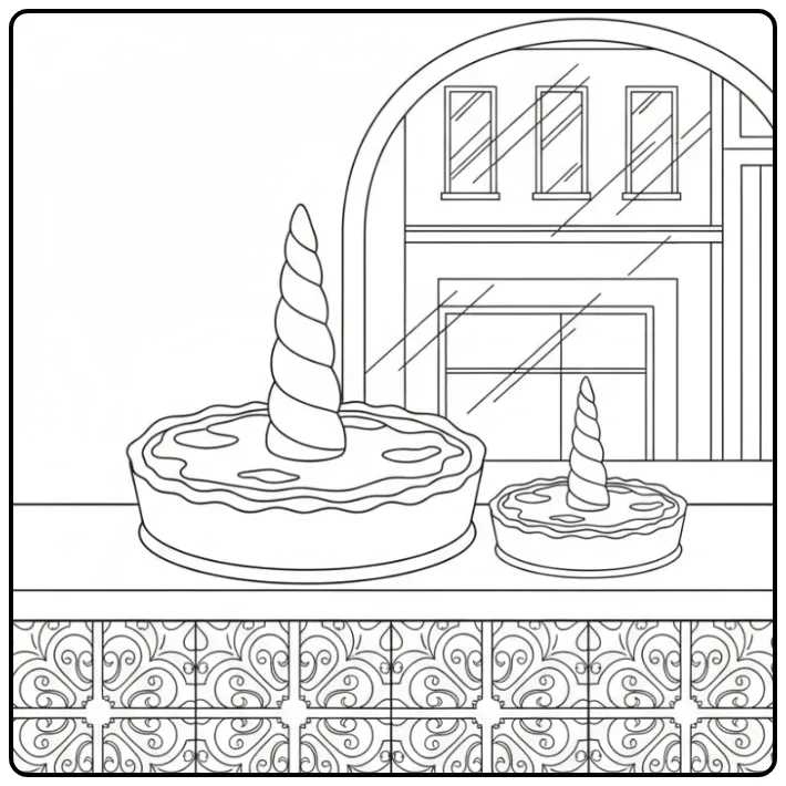 Dessin de pastel de nata pour un coloriage gateau licorne.